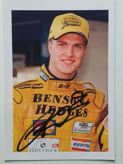 `RALF SCHUMACHER` Hand Signed Original Autograph on Card - German F1 Driver 150 x 100